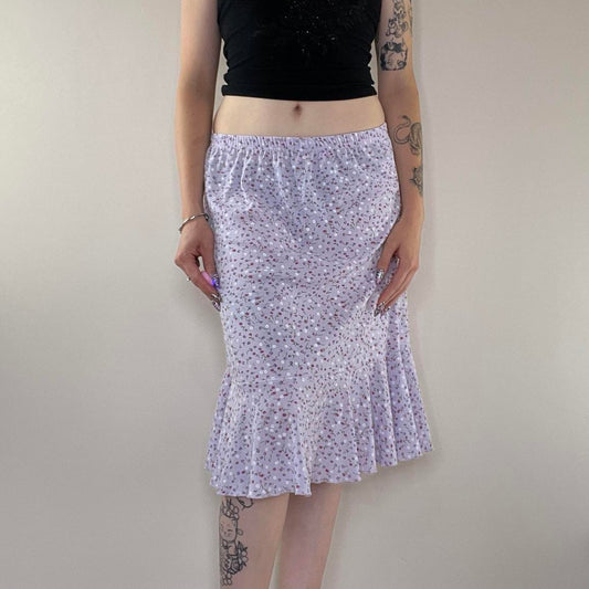Y2K vintage ditsy floral midi skirt