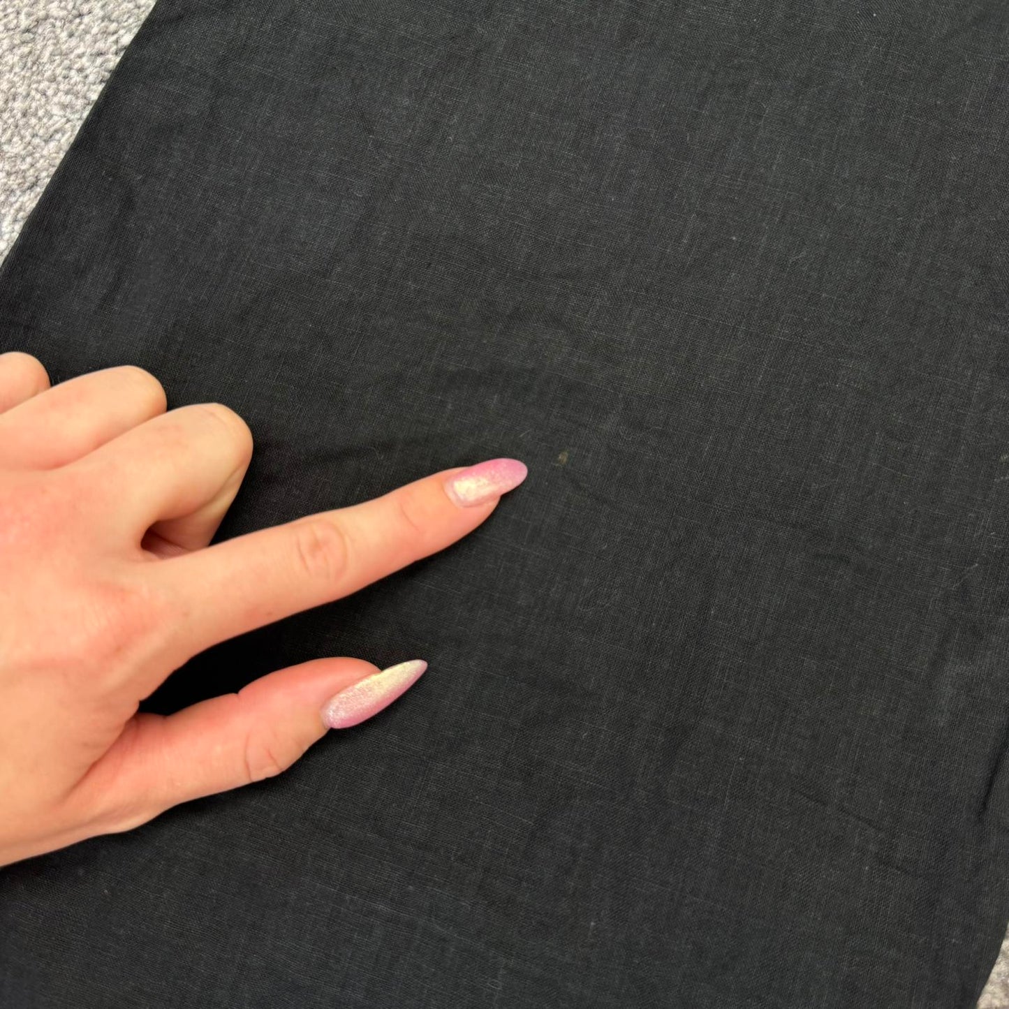 Y2K vintage linen mix low rise cargo pants baggy trousers black drawstring flare