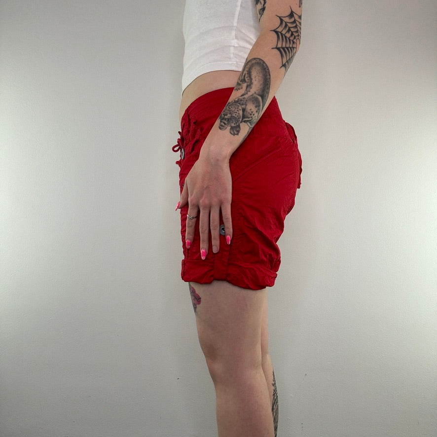 Y2K lace up low rise cargo capris/ shorts