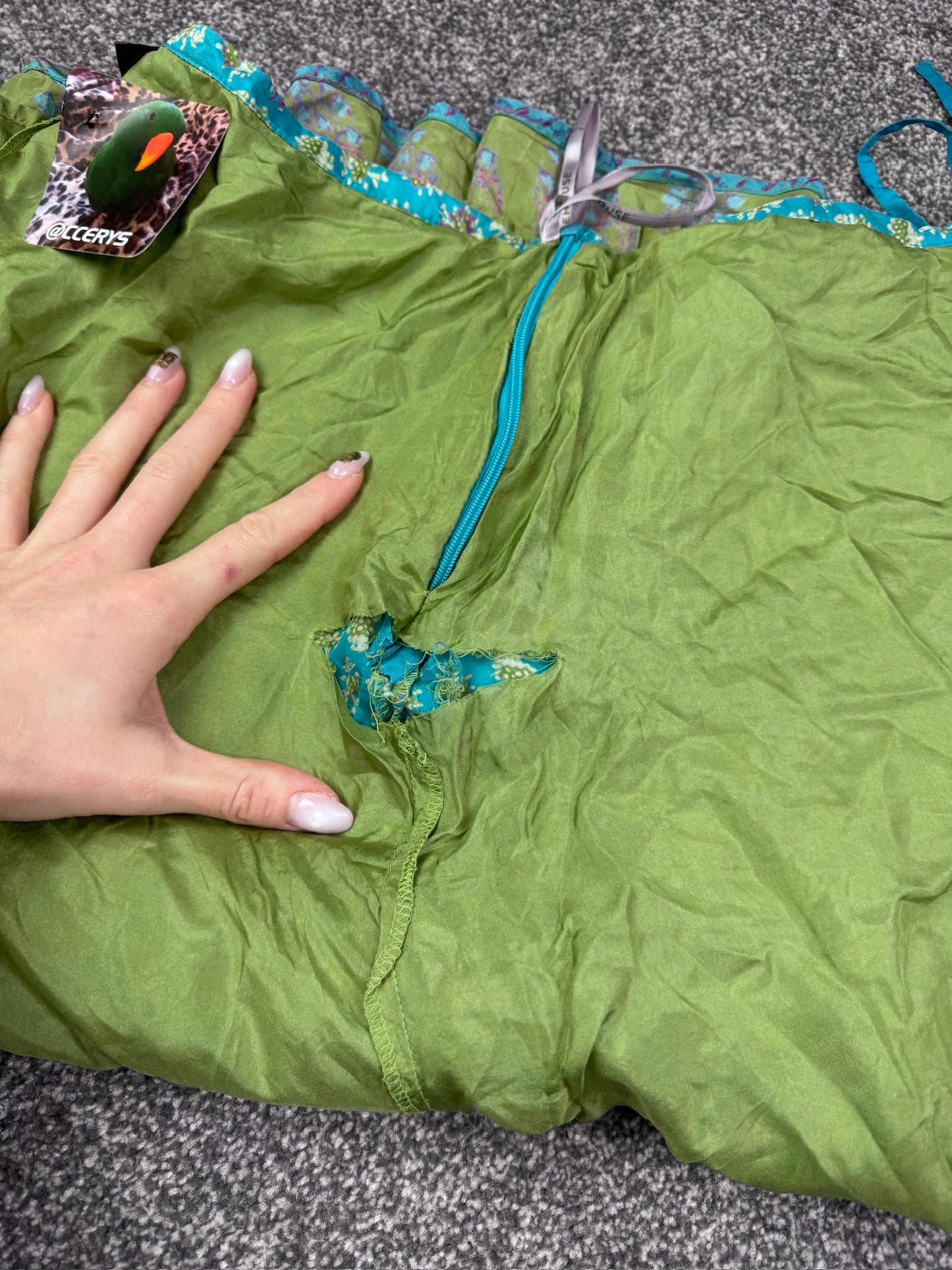 Y2K vintage paisley print silk midi skirt