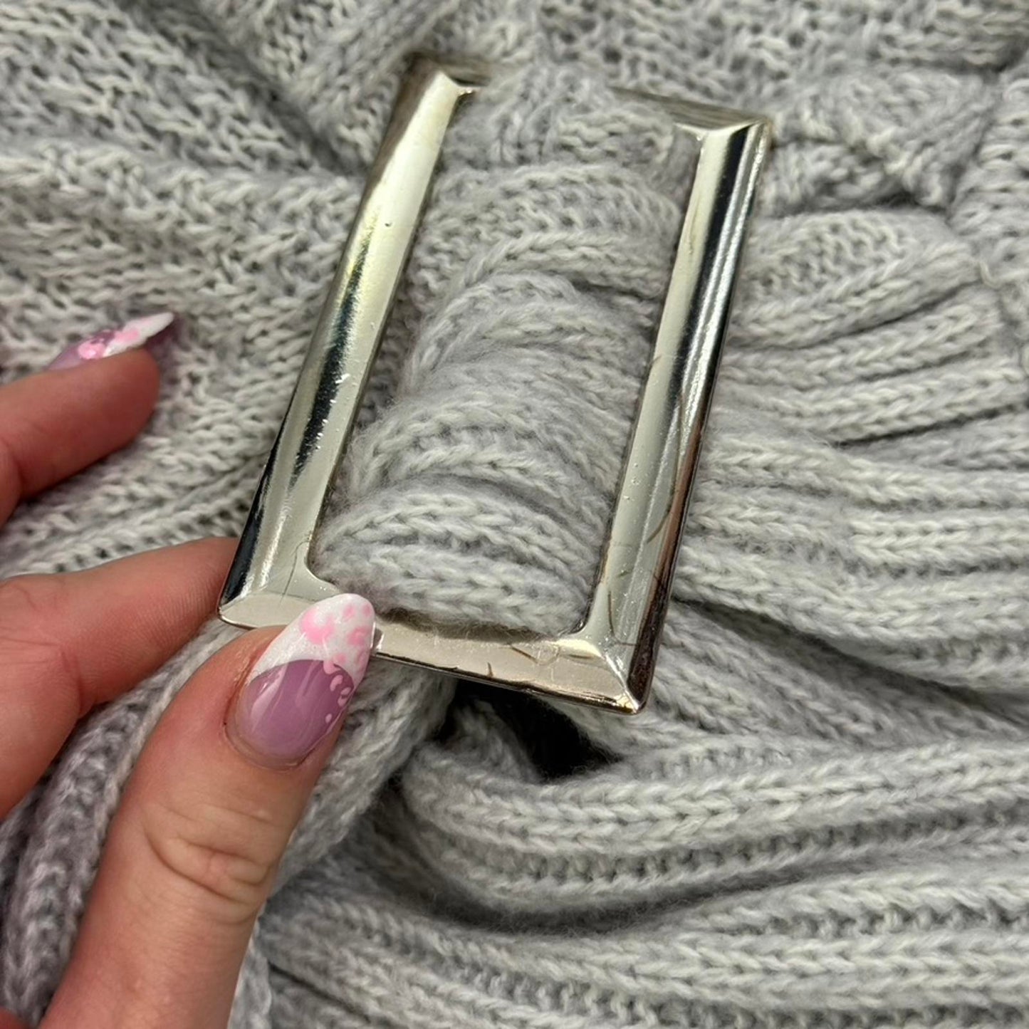 Y2K vintage Jane Norman short sleeve knitted jumper side buckle deep v neck