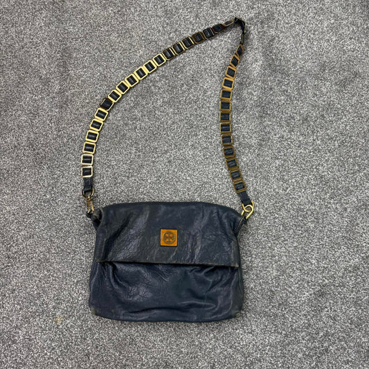 Tory Burch Louisa genuine leather messenger bag crossbody chain navy medium