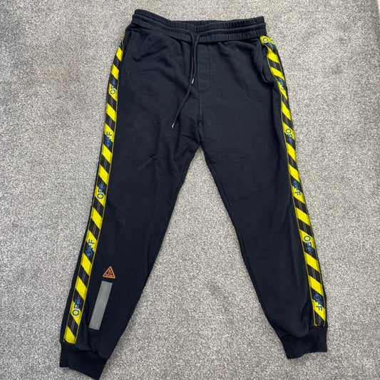 Off-White men's tracksuit bottoms joggers cuffed tape pattern
