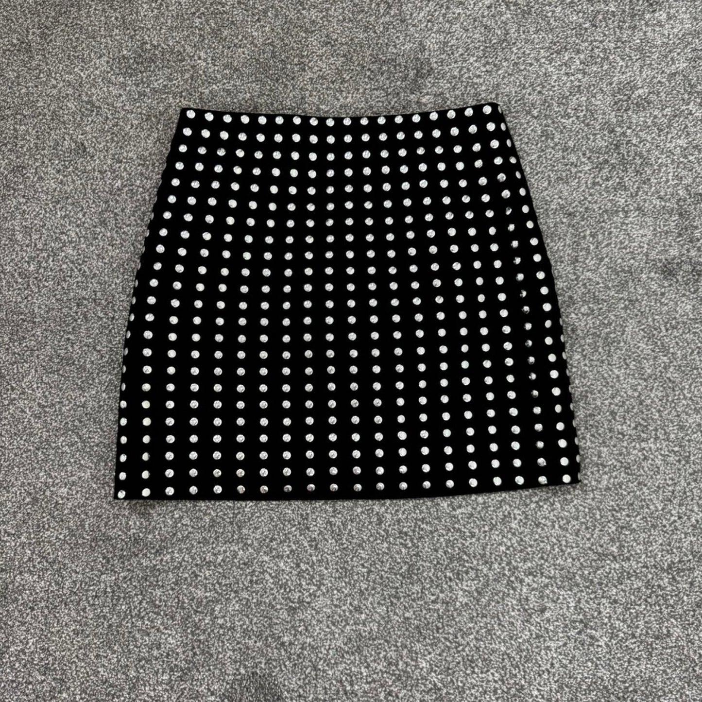 H&M studded mini skirt silver black party going out mid rise studded