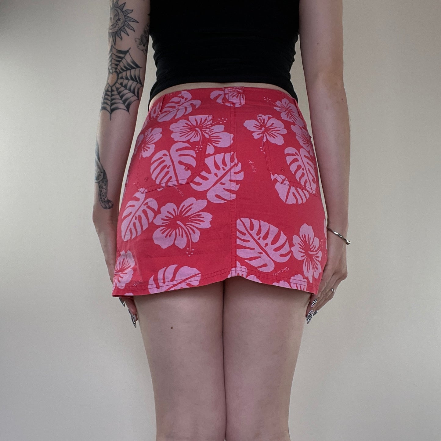 Y2K hibiscus mini skirt summer