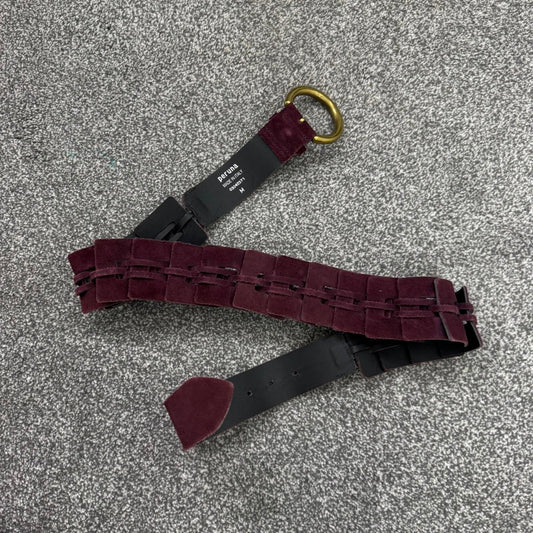 Y2K vintage Per Una faux suede chunky braided belt dark purple