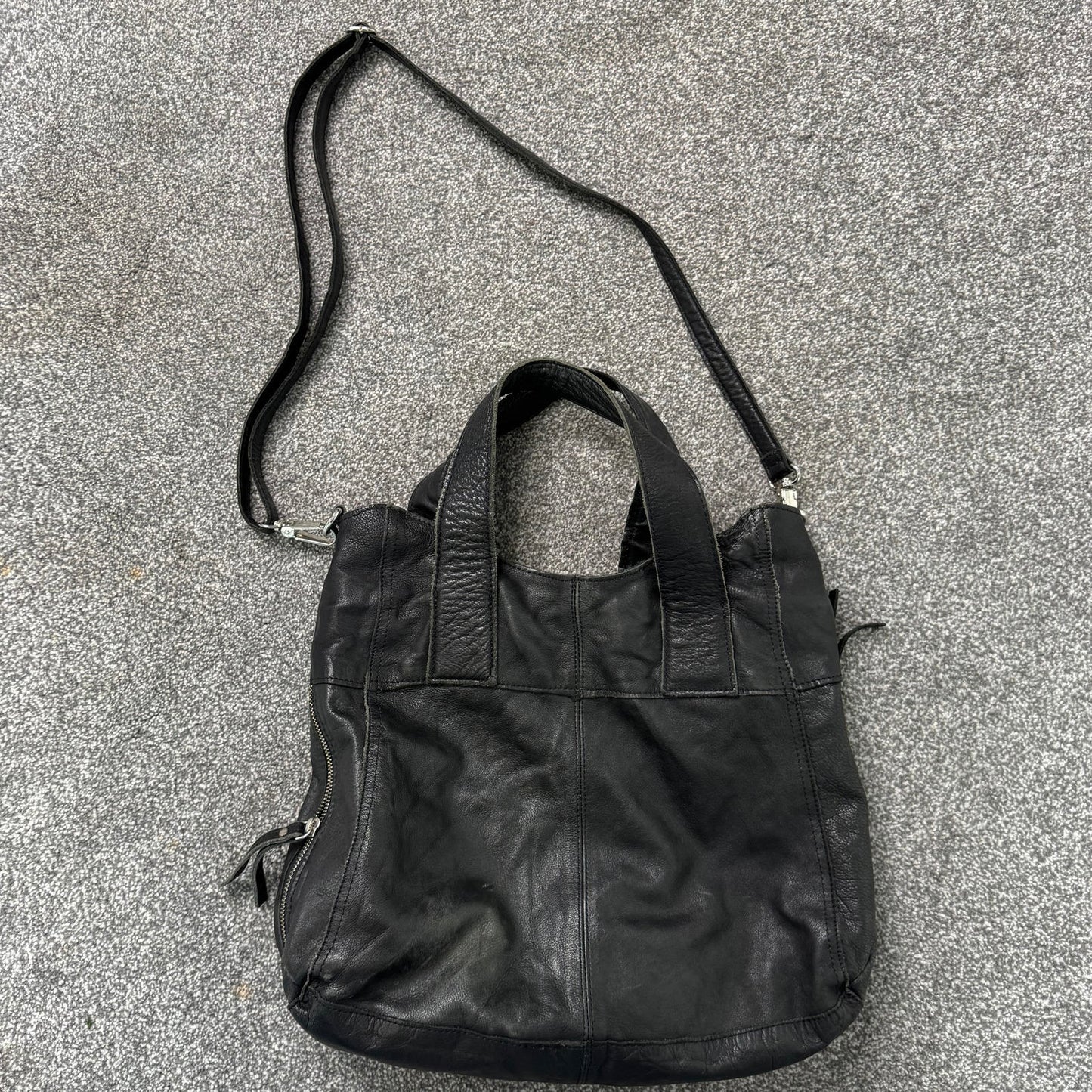 Genuine leather Topshop shoulder bag boho with strap zipper medium size