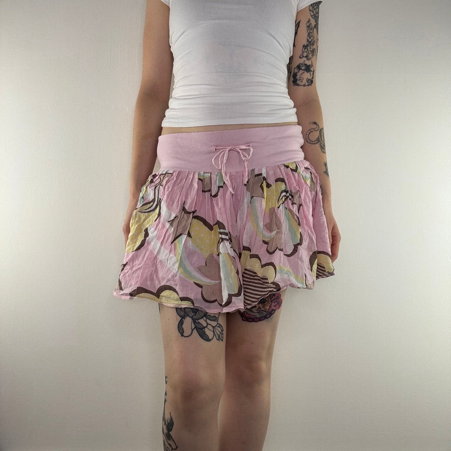 Y2K vintage kawaii mini skirt low rise star heart bow floaty puff harajuku