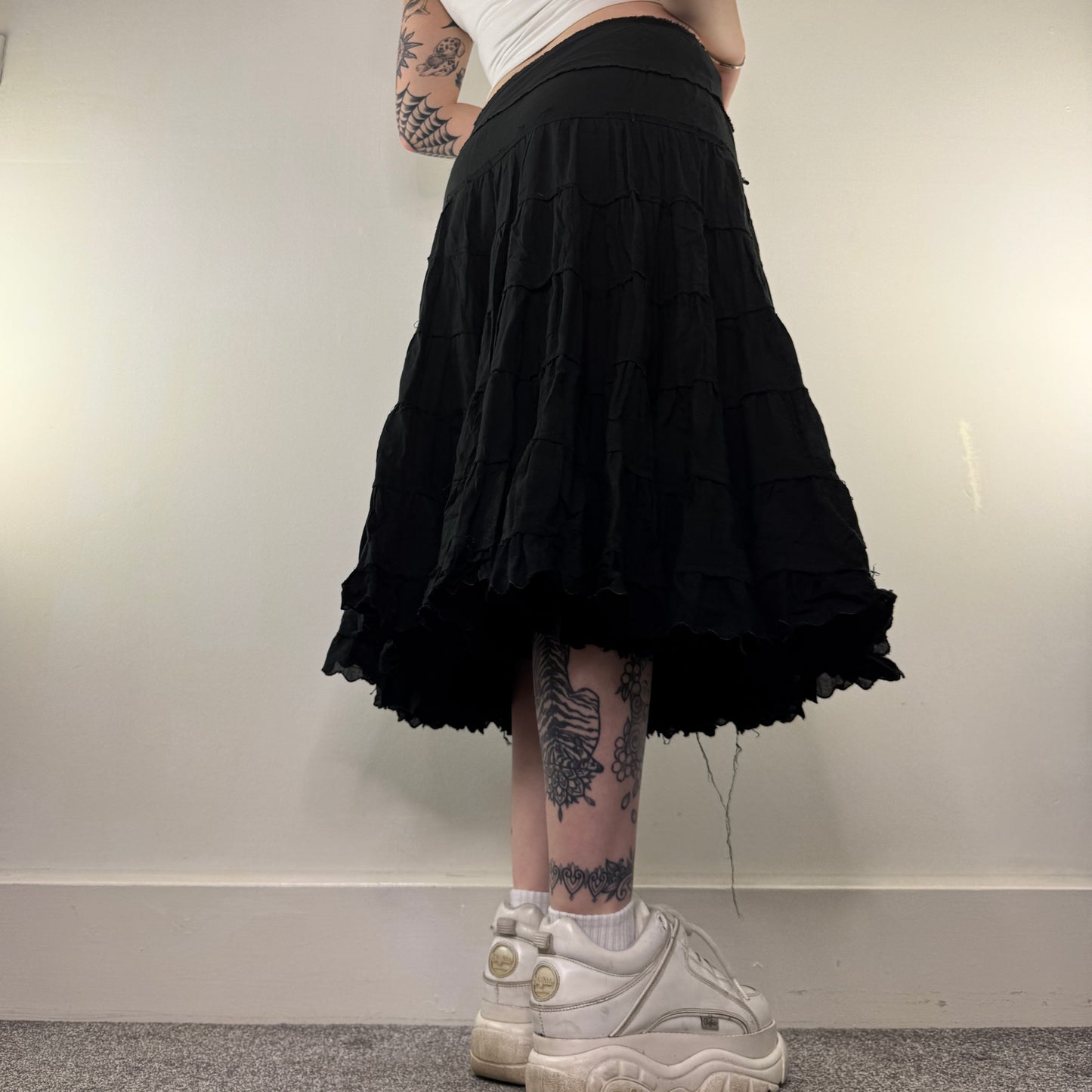 Y2K vintage Hooch tiered midi skirt