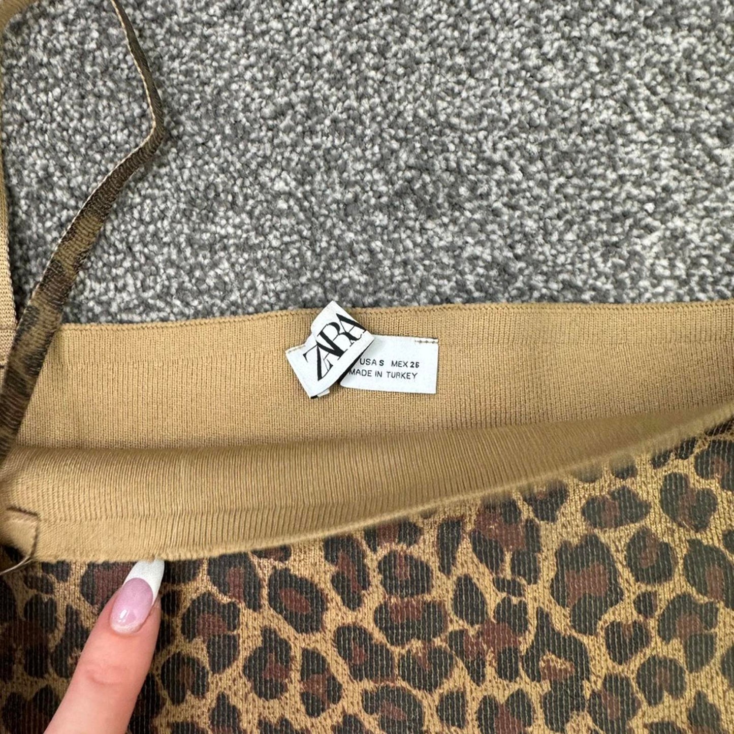 Zara leopard print maxi dress stretchy full length strappy square neck