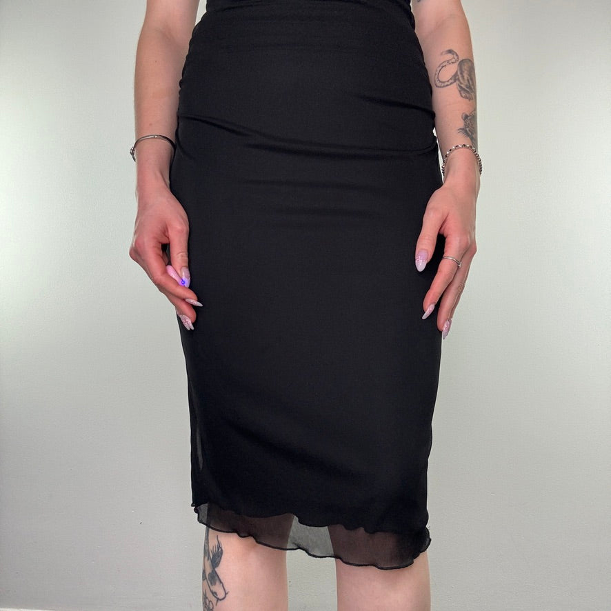 Y2K vintage Morgan De Toi ruched mesh midi dress