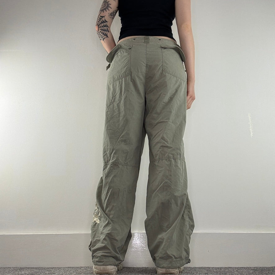 Y2K vintage floral embroidered baggy cargo trousers