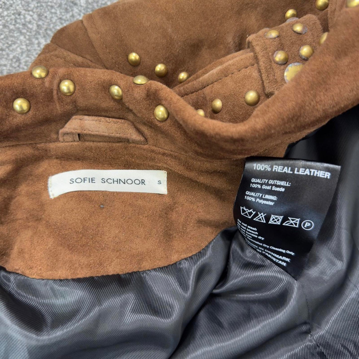 Vintage suede studded asymmetrical zipper jacket biker boho 2010s archive short