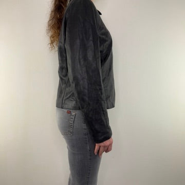 Y2K vintage soft leather jacket zip up fitted