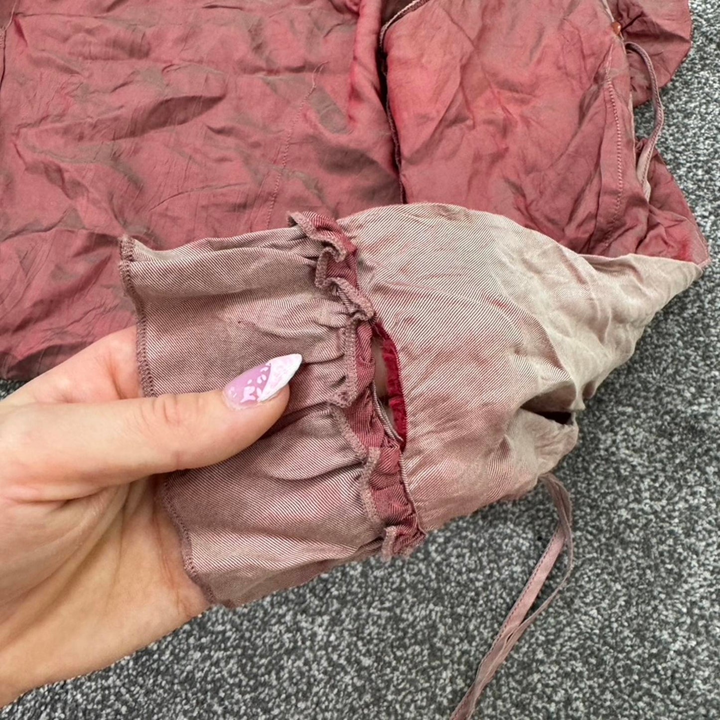 Y2K vintage lightweight jacket frill button up bow ruffle v neck