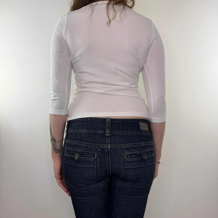 Y2K vintage Pringle 3/4 length sleeve top