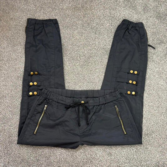 Y2K vintage mid rise baggy cuffed joggers tracksuit bottoms popper button zipper