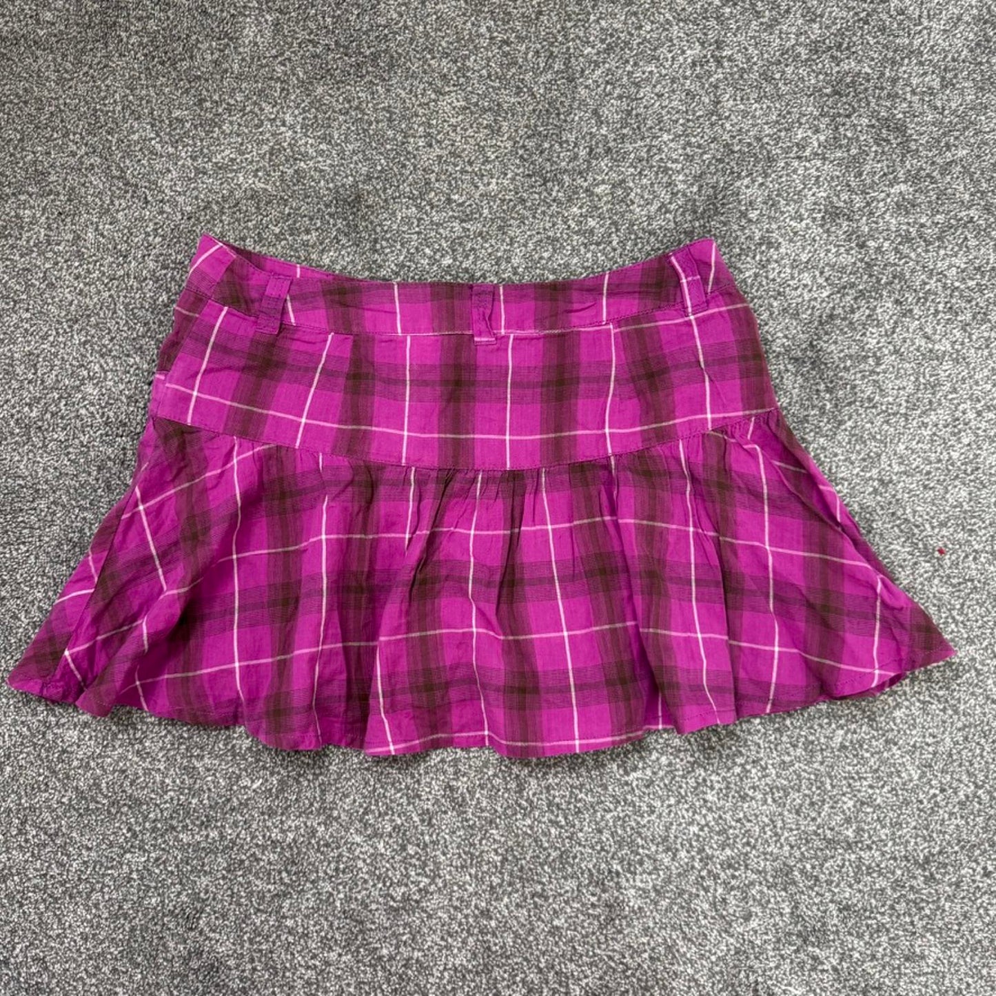 Y2K vintage mid rise tartan mini skirt rara a line purple