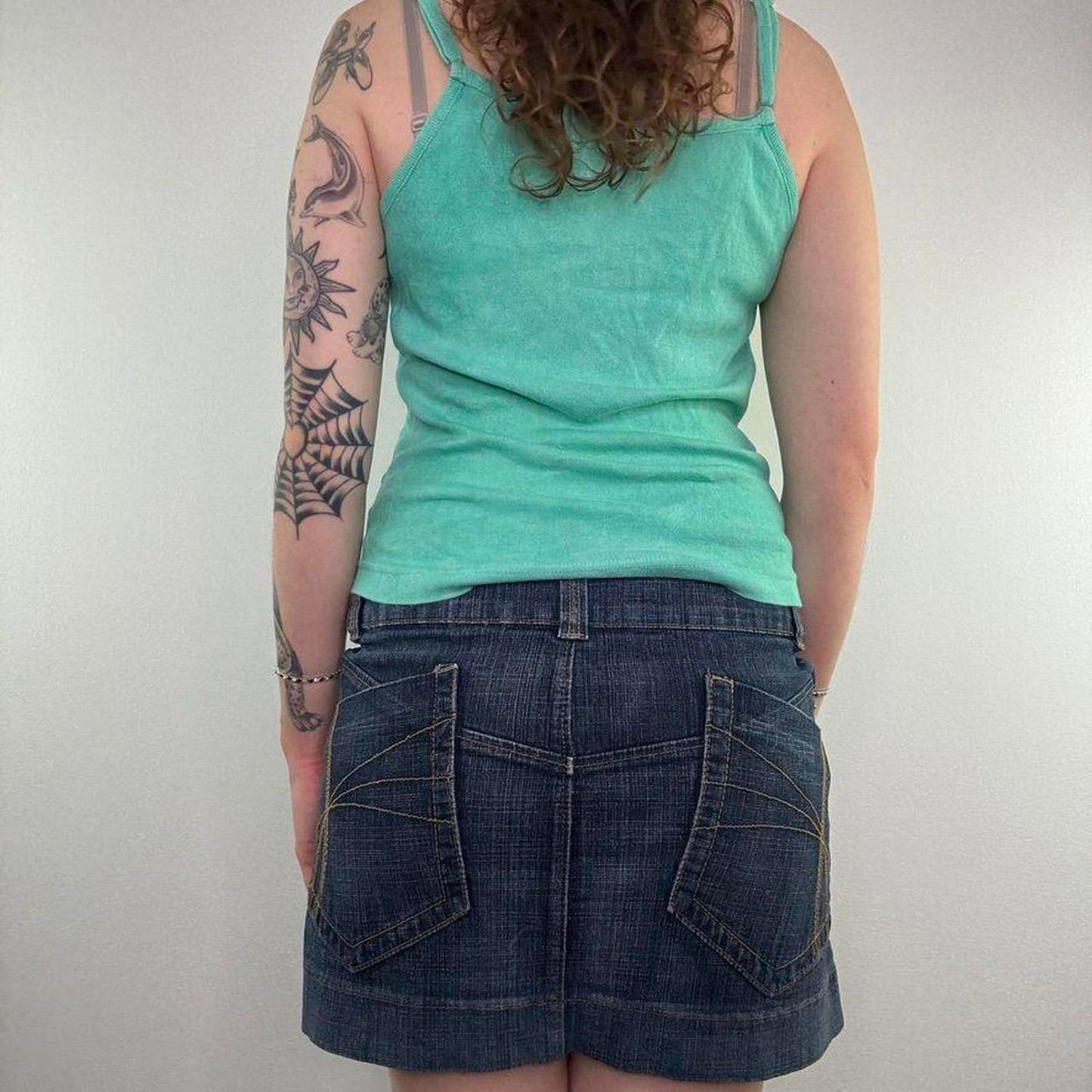 Y2K vintage tie dye heart cami top ombre white turquoise beach summer strappy