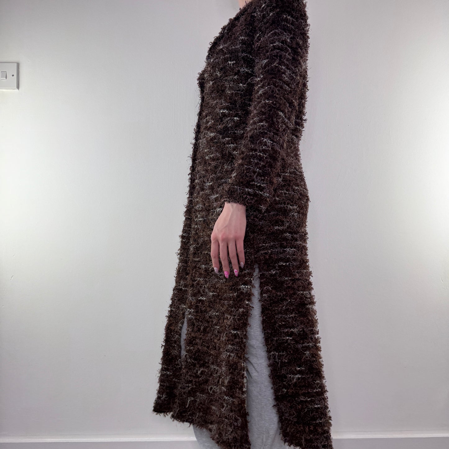 Y2K vintage shaggy long full length cardigan