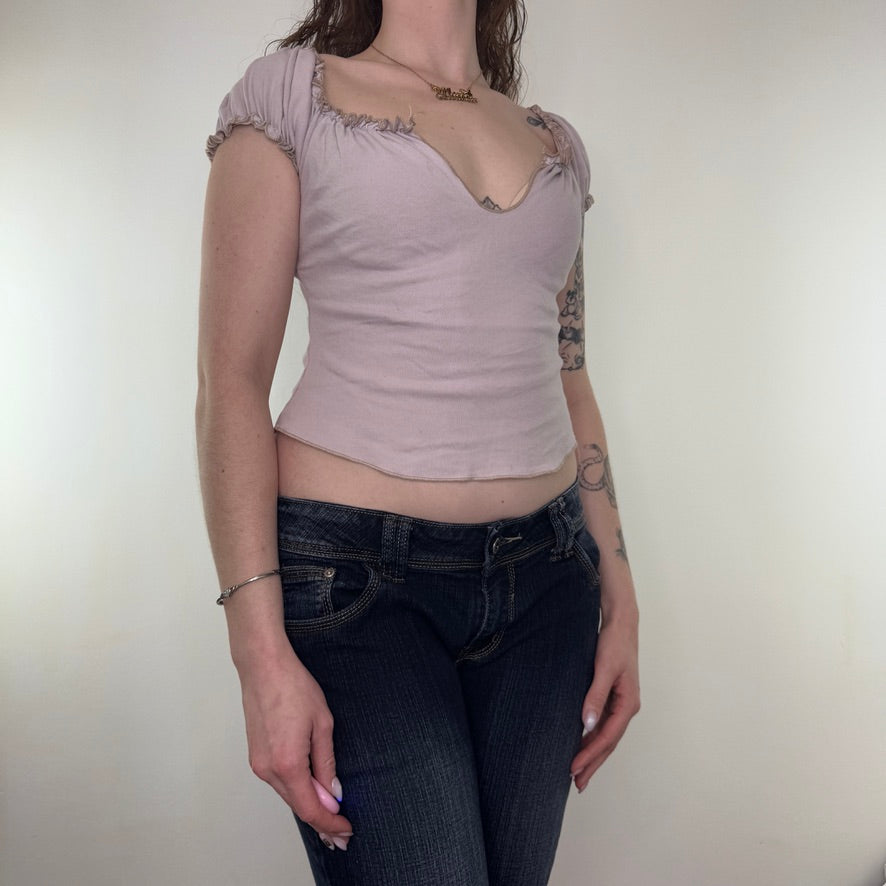 Y2K vintage milkmaid top