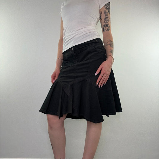 Y2K vintage soft touch archive asymmetrical floaty midi skirt