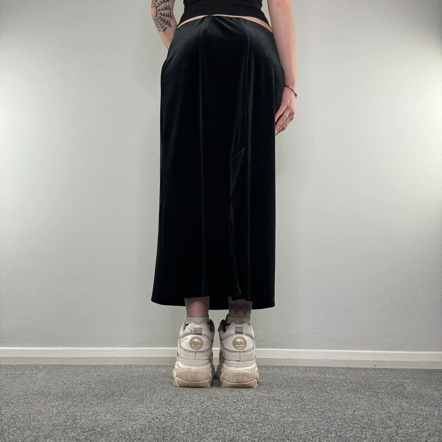 Y2K velour maxi skirt