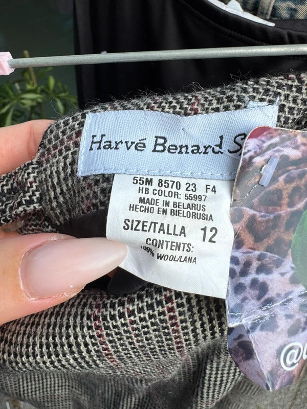 Y2K vintage 100% wool tartan print check maxi skirt