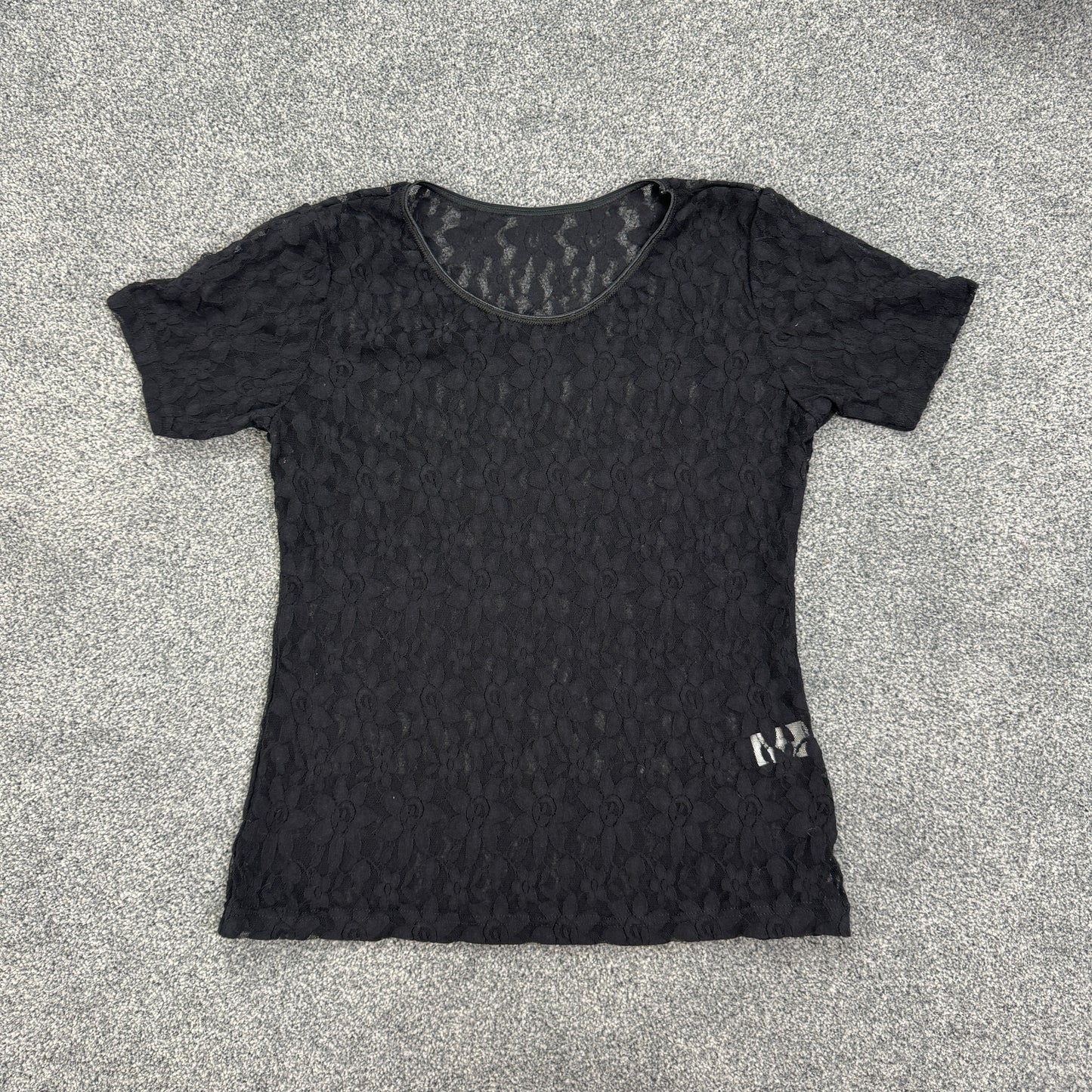 Y2K vintage floral lace t shirt