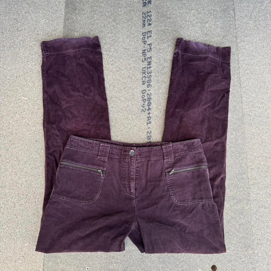 Y2K vintage corduroy mid rise trousers straight leg brown zippers pockets