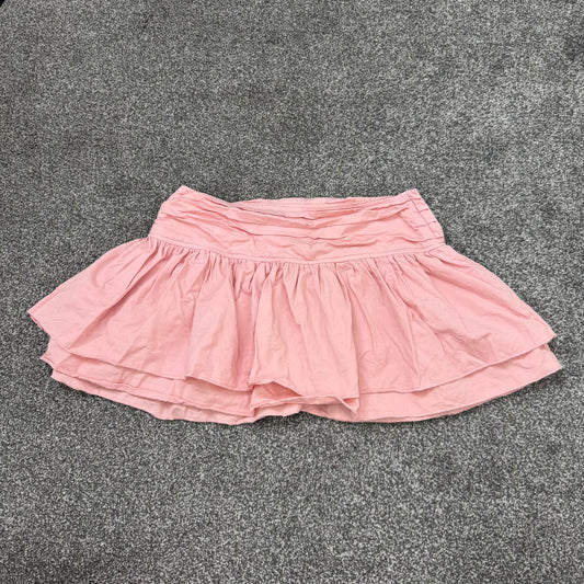 Y2K vintage low rise ruched mini skirt rara layered baby light pink micro short