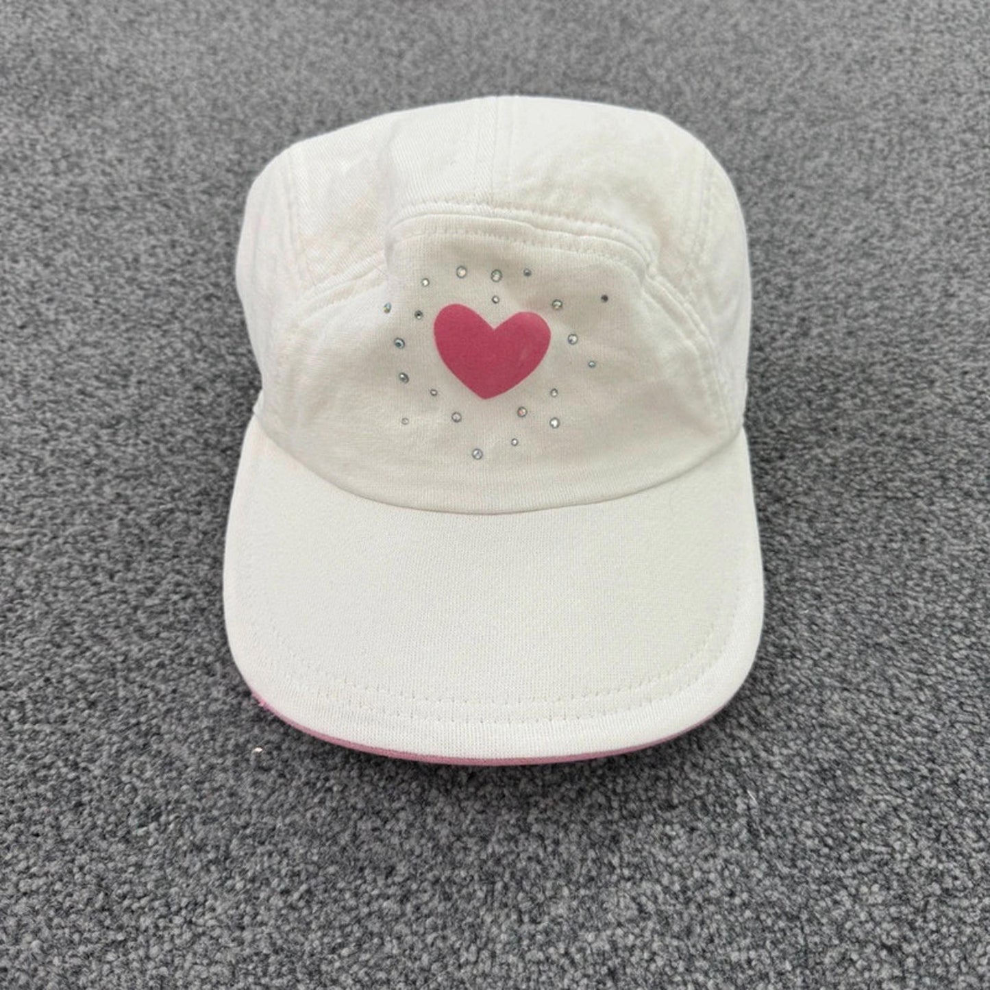 Y2K vintage Gap heart rhinestone baseball cap white pink