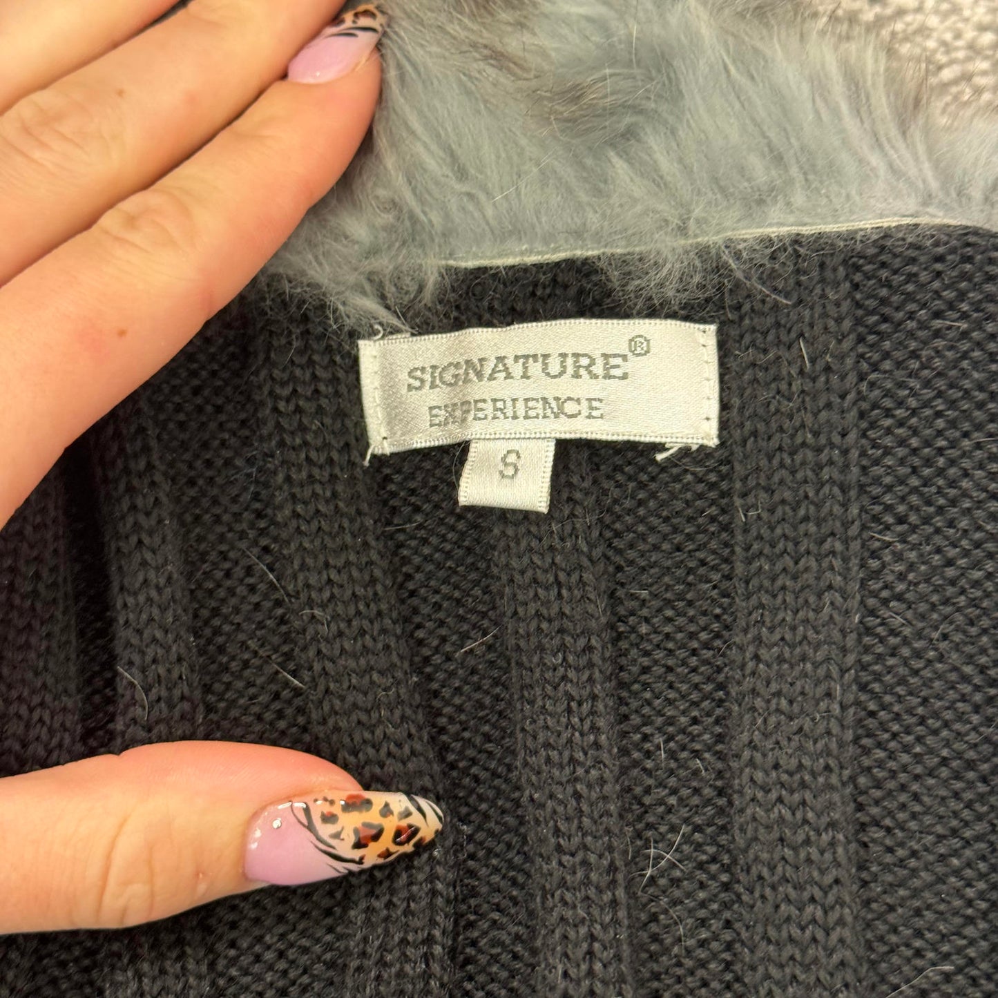 Y2K vintage genuine fur stripe knit sleeveless jacket zip up gilet polka dot