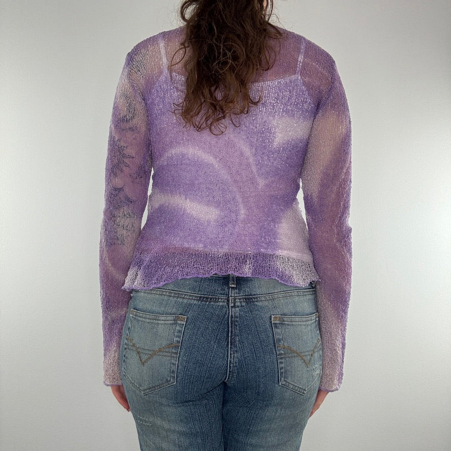 Y2K ombre crochet long sleeve top