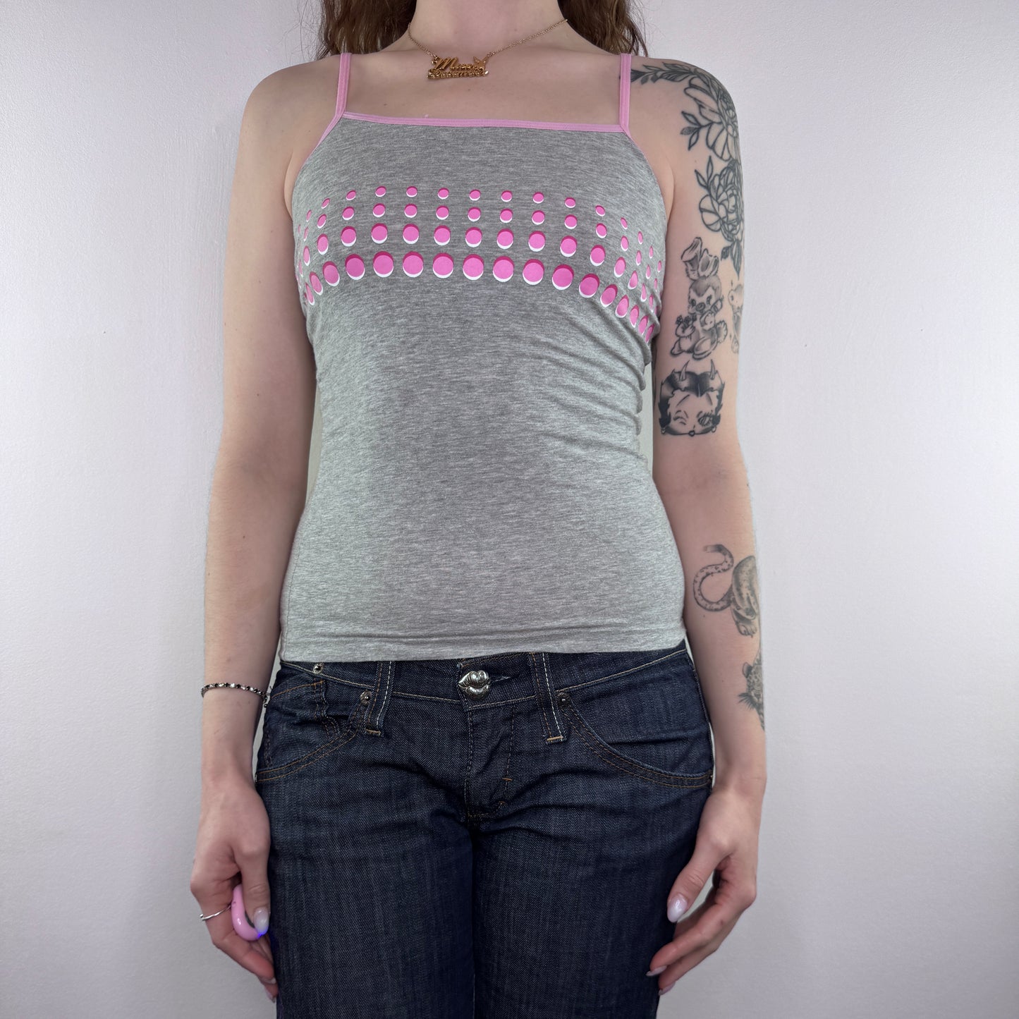 Y2K vintage polka dot cami top