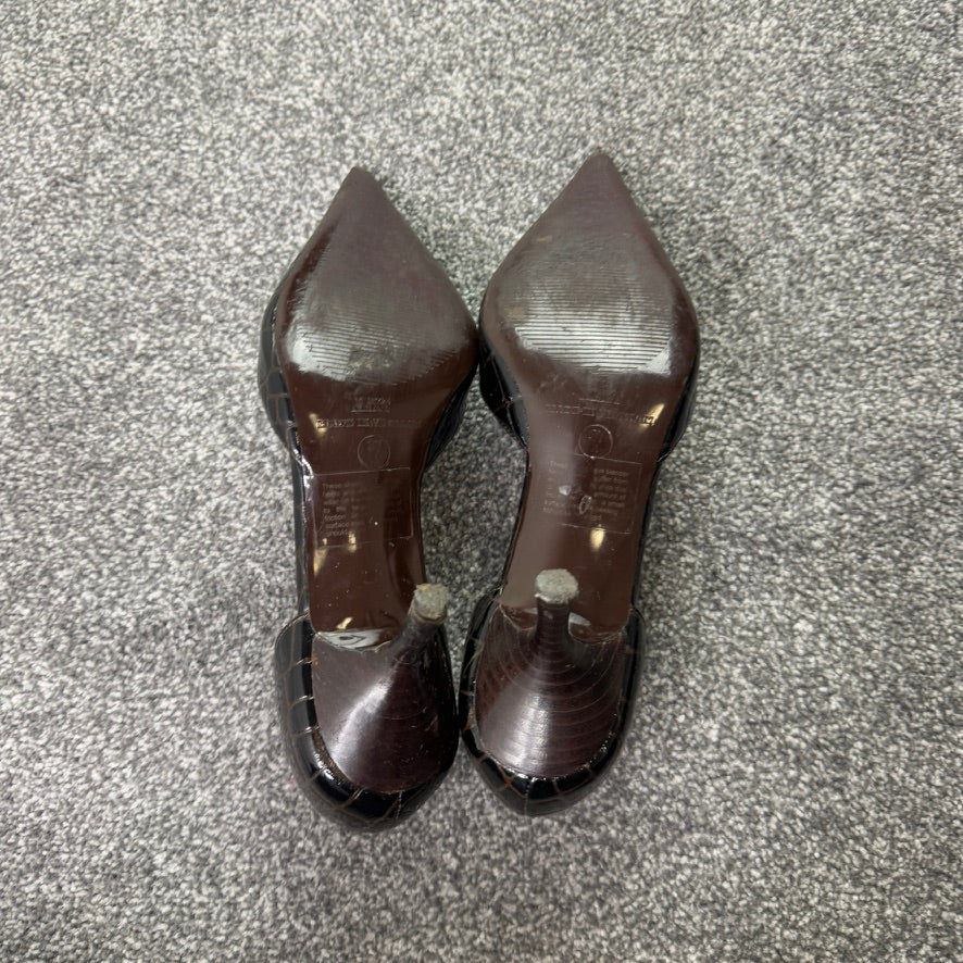 Y2K vintage crocodile print pointed toe heels