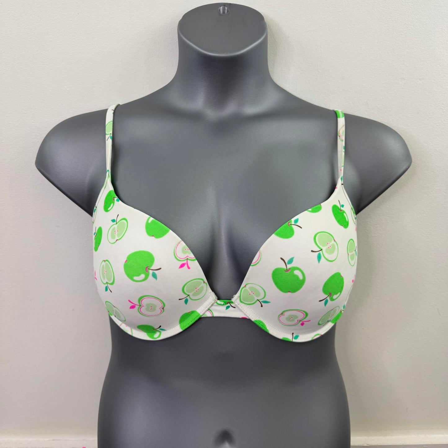 Y2K vintage La Senza apple print bikini set matching size push up 38D UK 16