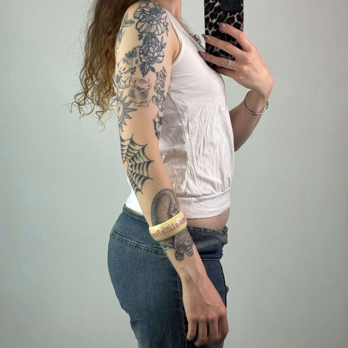 Y2K vintage sequin rhinestone tank top rhinestone racerback touch slogan cropped