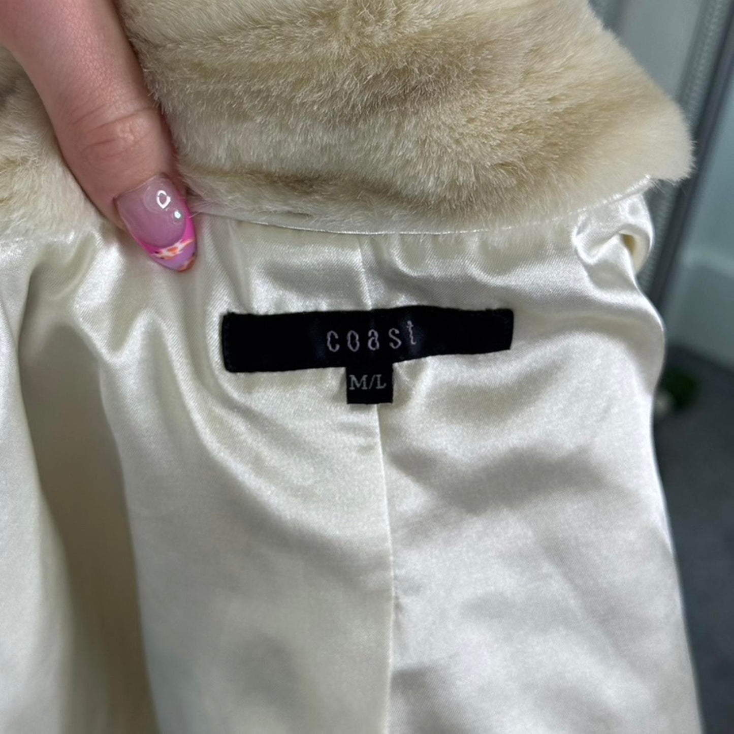 Y2K vintage faux fur open front cropped jacket short sleeve