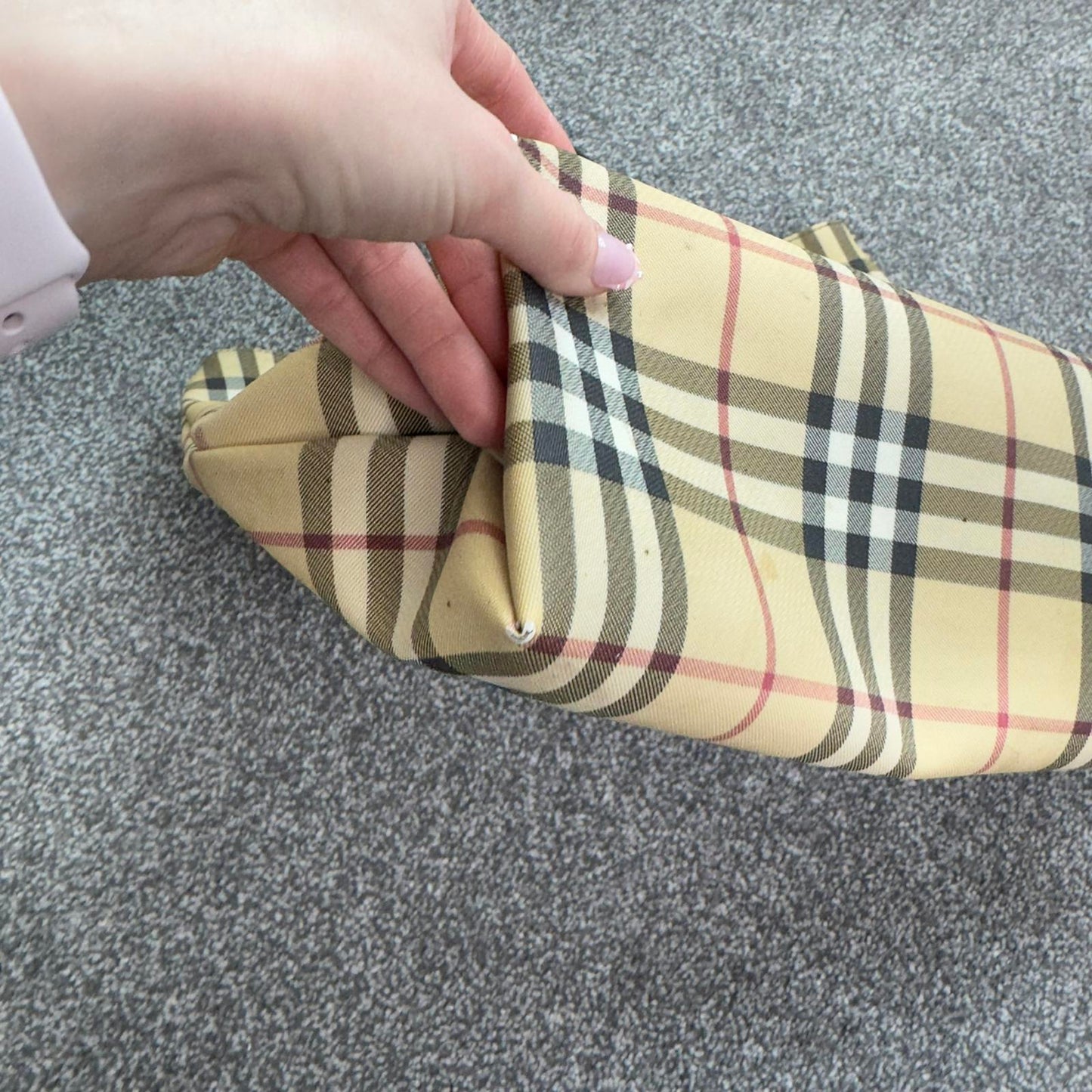 Vintage Burberry beige nova check print PVC tote bag handbag large