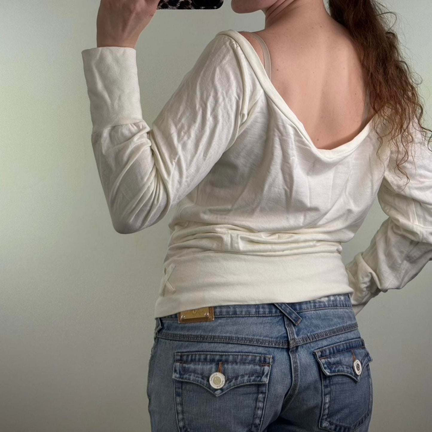 Y2K vintage Guess slouchy jumper rhinestone i love lightweight graphic print