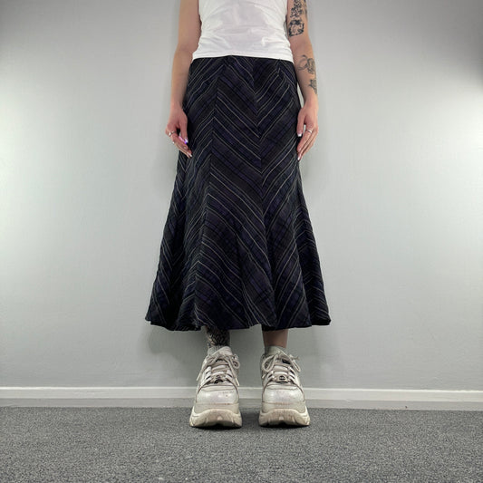 Y2K stripy funky maxi skirt