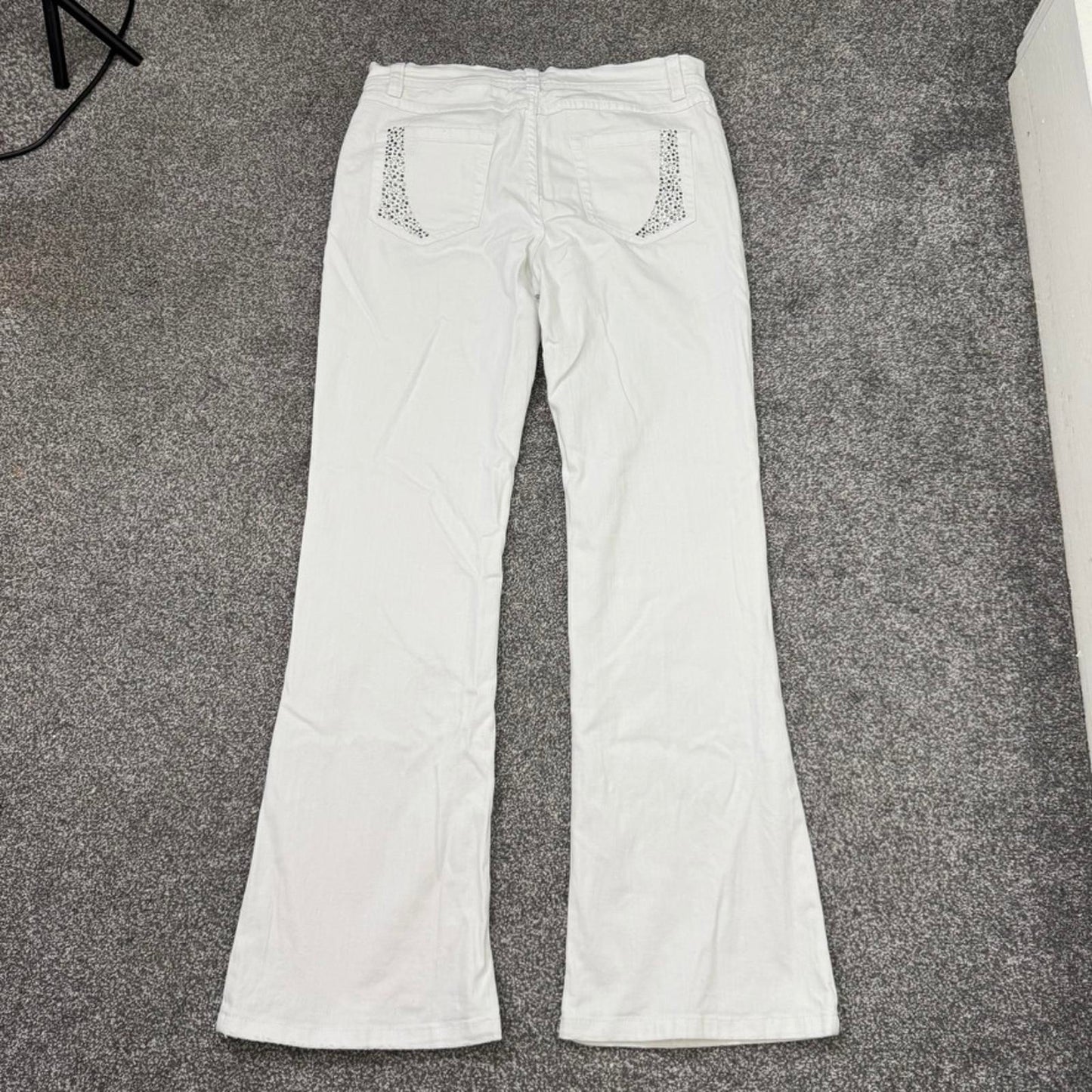 Y2K vintage mid rise stretchy denim bootcut jeans white