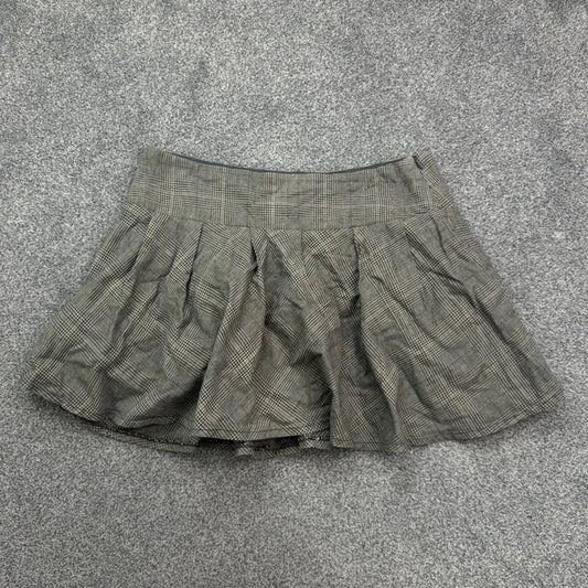Y2K vintage houndstooth mini skirt a line ruffle pattern