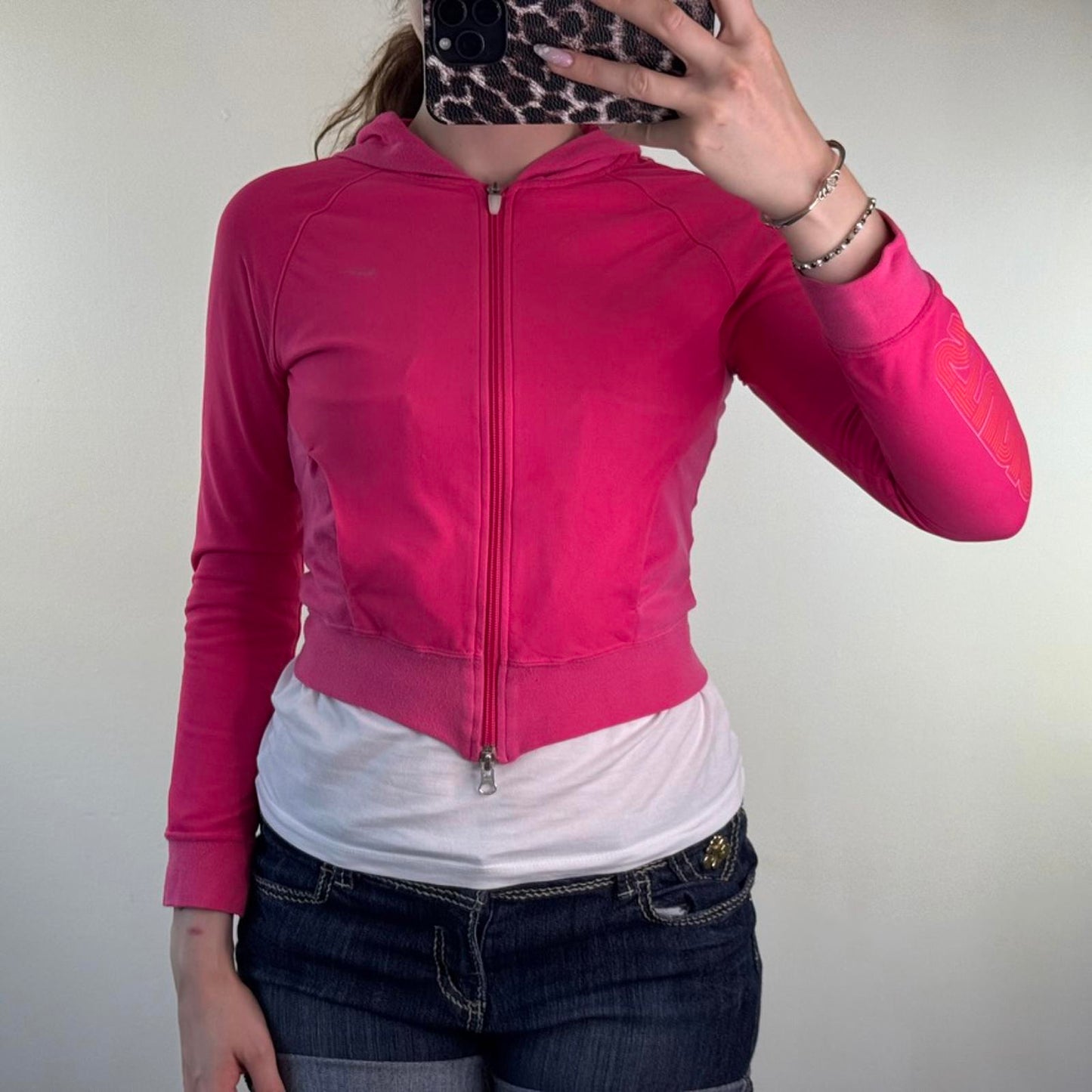 Y2K vintage Nike Studio cropped zip up hoodie dri-fit mesh fitted sporty