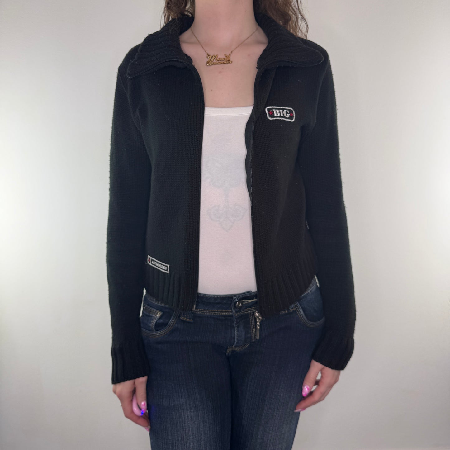 Y2K vintage knit zip up jumper