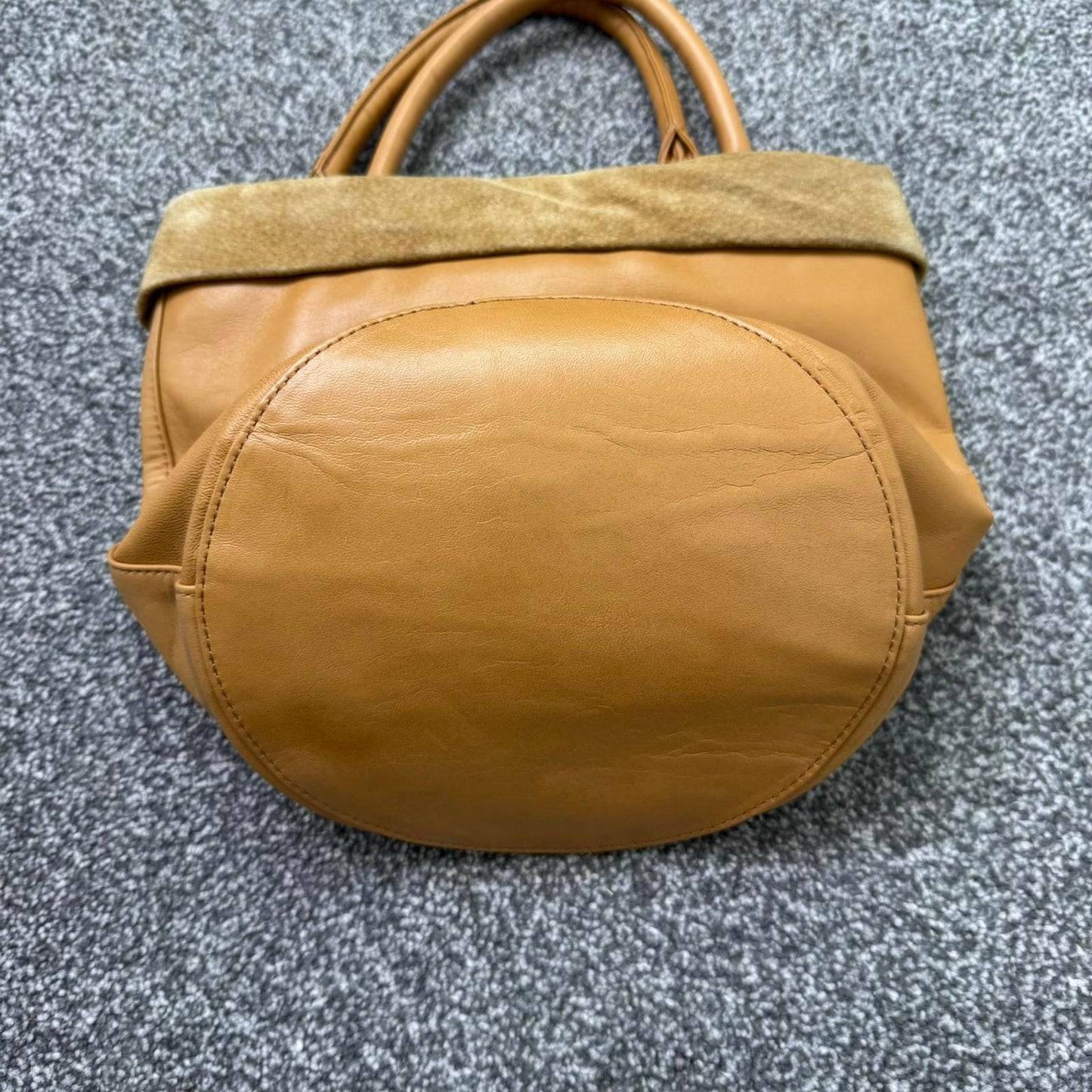 Kitamura Japan genuine leather handbag knot bow soft leather suede small