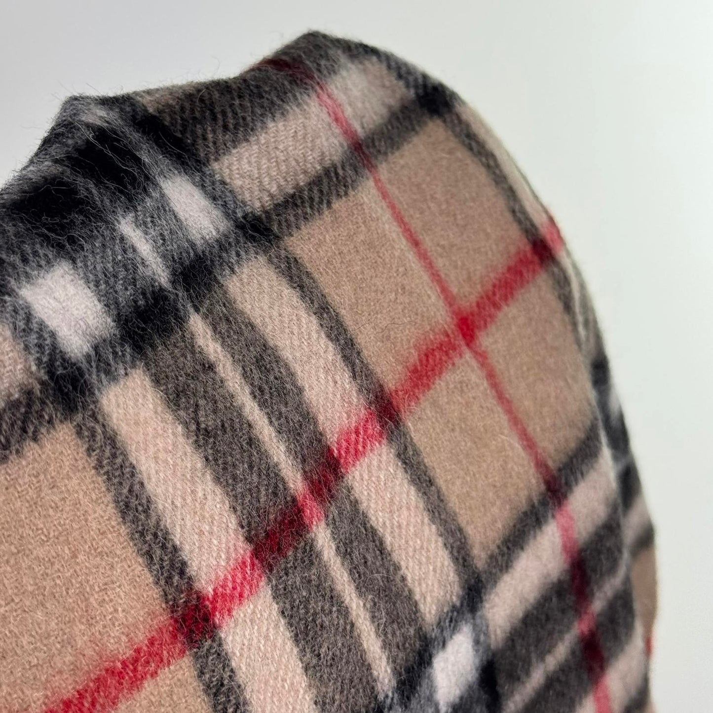 Y2K vintage nova check scarf wool blend unisex fringe