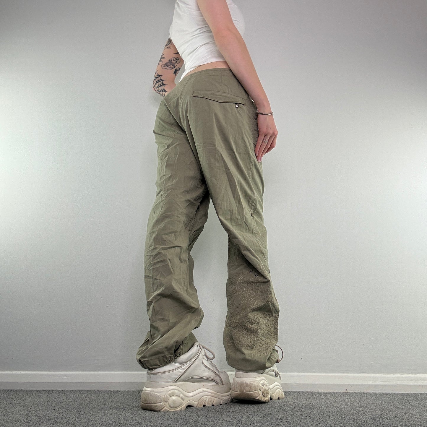 Y2K Maharishi dragon embroidered baggy cargo trousers