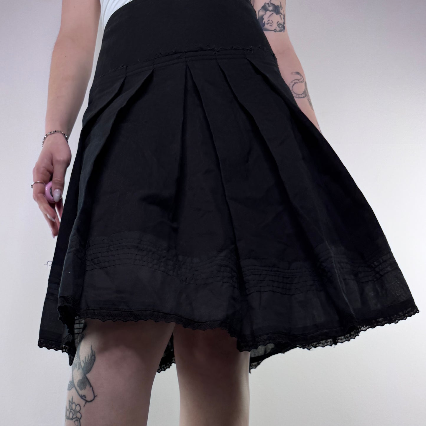 Y2K vintage pleated midi skirt
